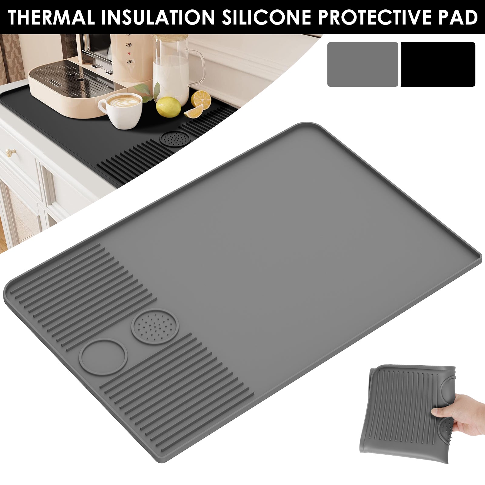 Raised-Edge Silicone Manual Coffee Brewing Mat
