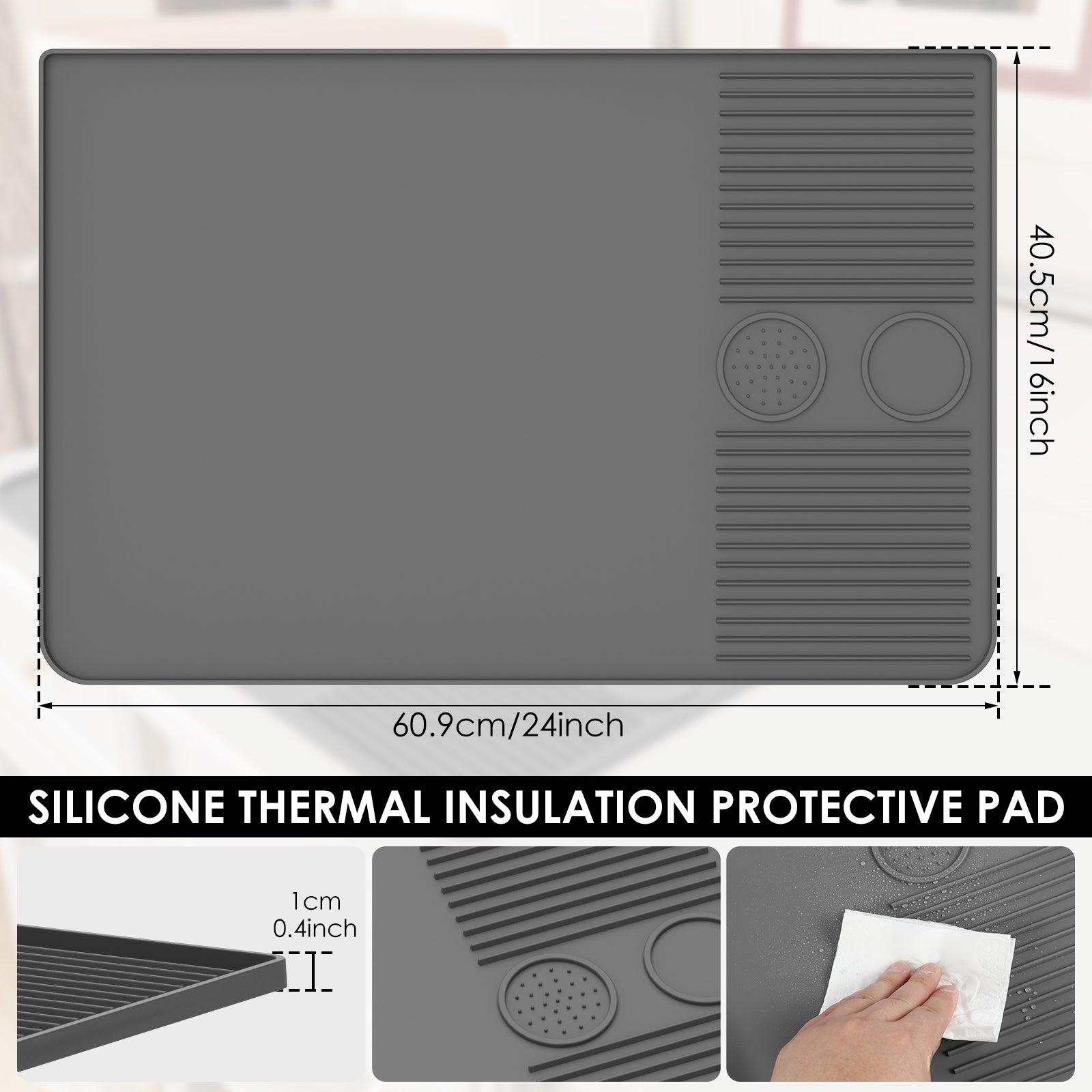 Raised-Edge Silicone Manual Coffee Brewing Mat